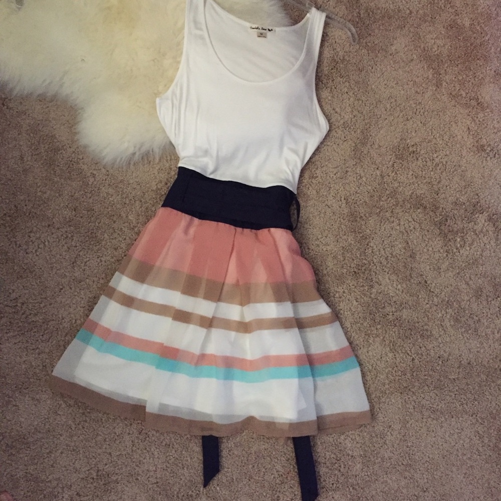 Summer Striped Dress with Bow